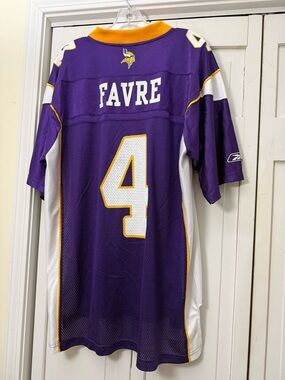 Brett Favre Minnesota Vikings Reebok NFL Jersey Mens Large Purple Football SKOL